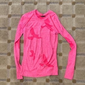 Oiselle Flyte Heathered Pink Long Sleeve Size S